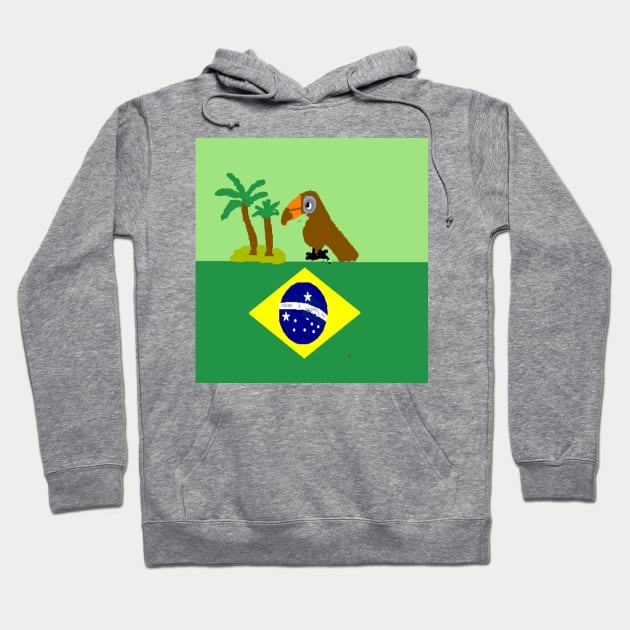 Sporty Brazil Design on White Background Hoodie by 2triadstore